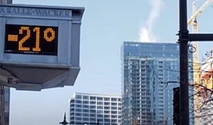 Pembakaran Rel Kereta Saat Musim Dingin Di Chicago